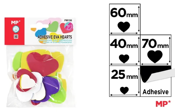 EVA FOAM ADHESIVE HEARTS.