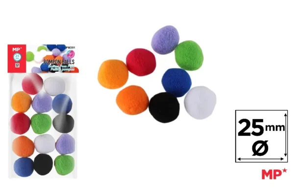 COLOURED POMPÓN BALLS FOR CRAFTS.