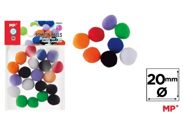 COLOURED POMPÓN BALLS FOR CRAFTS.