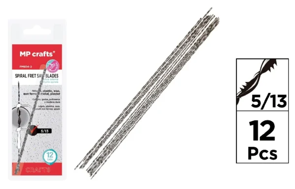 SET OF 12 WOOD FRET SAW BLADES 5/13.