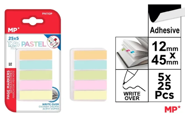 REPOSITIONABLE ADHESIVE INDEX PASTEL COL