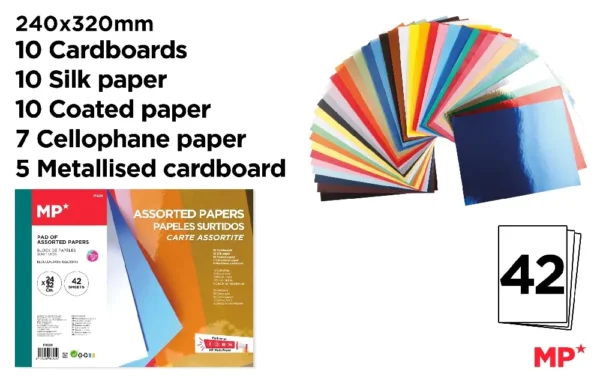 ASSORTED CRAFT PAPERS 240×320 mm 42 SHEE