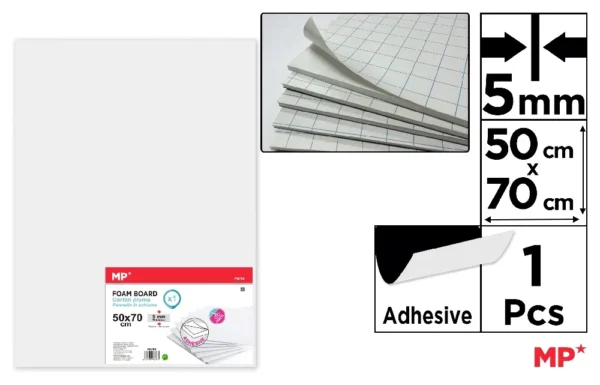 ADHESIVE FOAM BOARD 50 x 70 cm cm 5 mm