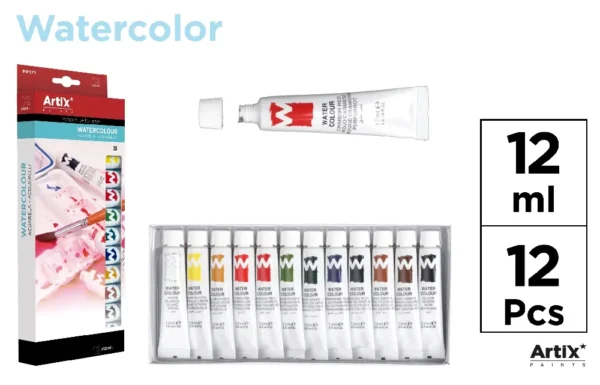 WATERCOLOUR PAINT SET 12 ml TUBES.