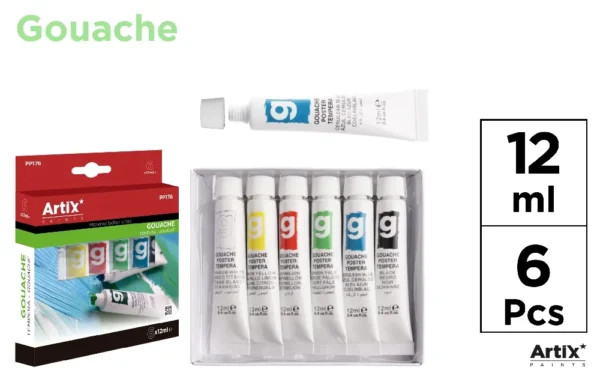 TÉMPERA PAINT SET 12 ml TUBES.