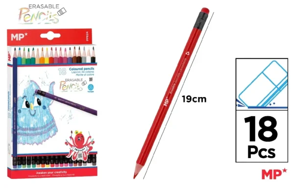 COLOUR PENCILS WITH ERASER
