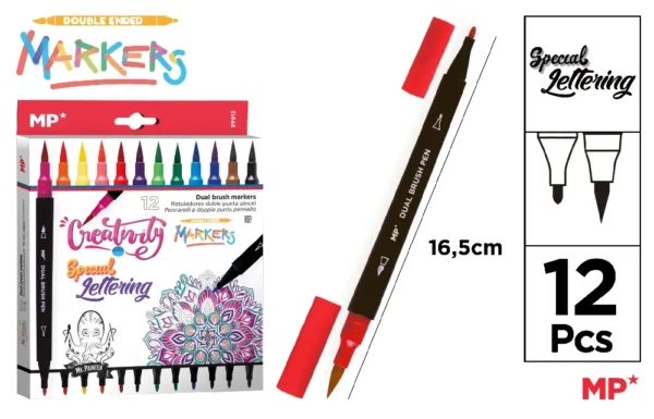 DOUBLE POINT FELT-TIP LETTERING MARKERS