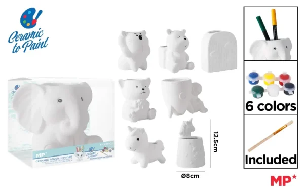 CERAMIC PENCIL HOLDER.