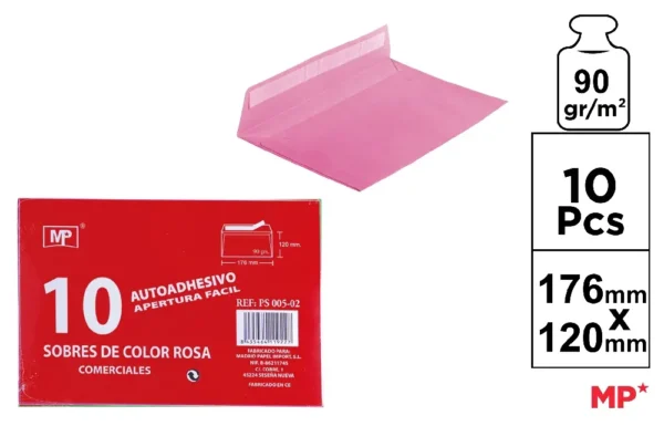 COLOR SELF-ADHESIVE COMERCIAL ENVELOPES.