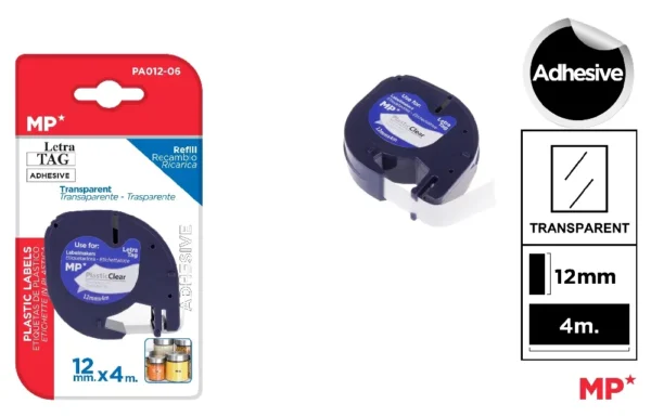 ADHESIVE PLASTIC LABEL TAPE CASSETTE