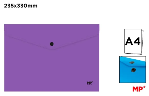 POLYPROPYLENE ENVELOPE FOLDER WITH BUTTO