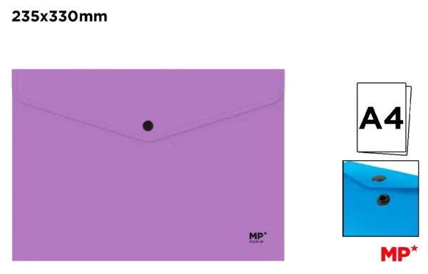 POLYPROPYLENE ENVELOPE FOLDER WITH BUTTO