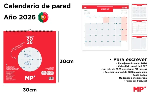 WALL CALENDAR 30 x 30 cm 2026.
