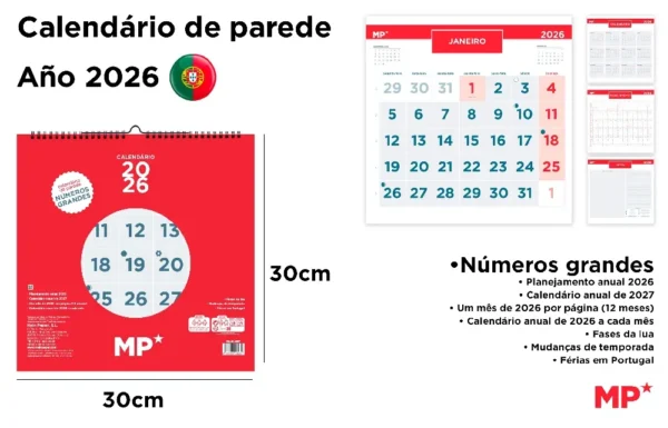 WALL CALENDAR 30 x 30 cm 2026.