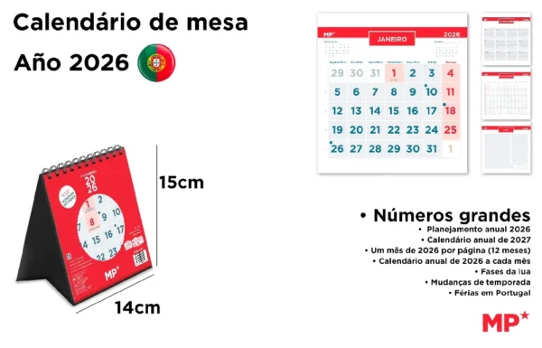 CALENDARIO DE MESA  14 x 15 cm 2026.