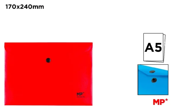 POLYPROPYLENE ENVELOPE FOLDER WITH BUTTO