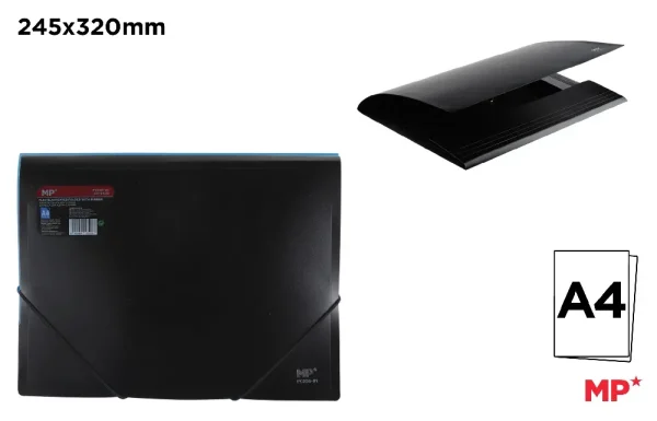 POLYPROPYLENE FOLDER WITH FLAPS AND ELAS