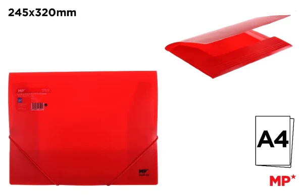 POLYPROPYLENE FOLDER WITH FLAPS AND ELAS