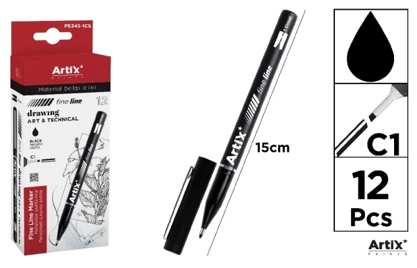 CALIBRATED MARKER CHISEL TIP.