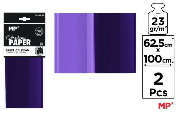 CELLOPHANE PAPER 62,5 x 100 cm 23 g/m².