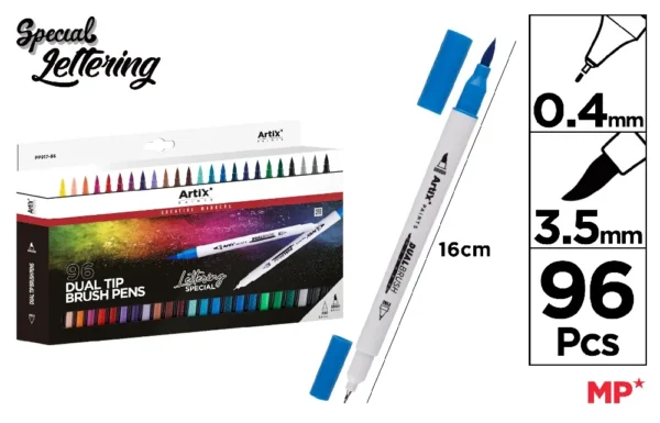 DOUBLE TIP BRUSH LETTERING MARKER 96 UNI