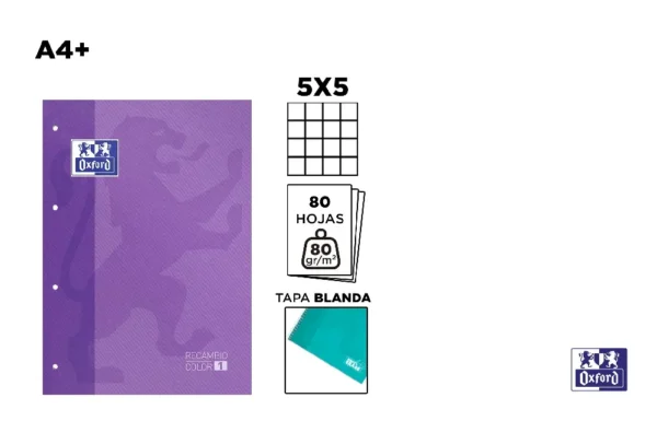 RECAMBIO COLOR TAP BLANDA A4+ 80 HOJAS 5