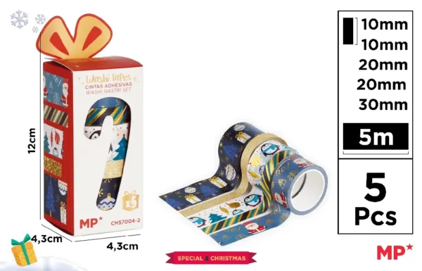 WASHI TAPE 5PCS CHRISTMAS