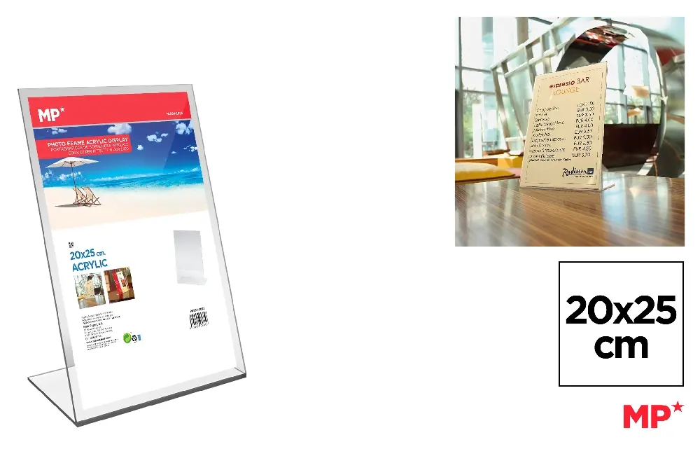 DESKTOP TRANSPARENT PHOTO FRAME 20x25 CM