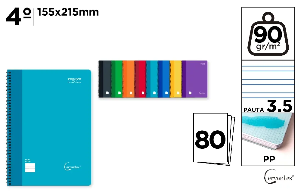 SPIRAL NOTEBOOK POLYPROPYLENE COVER 80 S