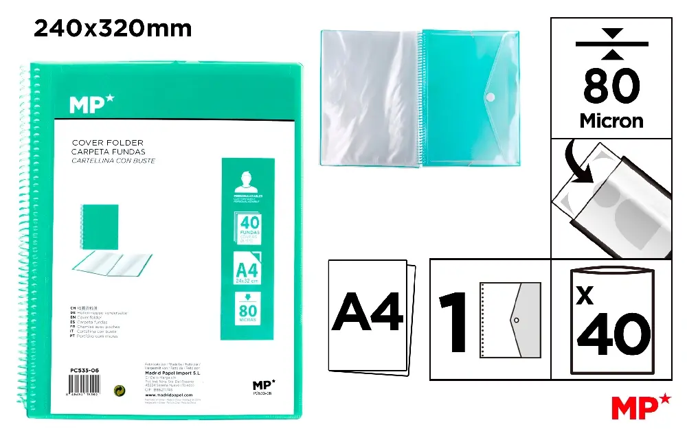 POLYPROPYLENE DISPLAY BOOK FOLDER WITH S