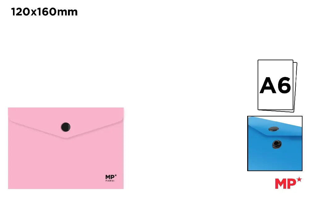 POLYPROPYLENE ENVELOPE FOLDER WITH BUTTO