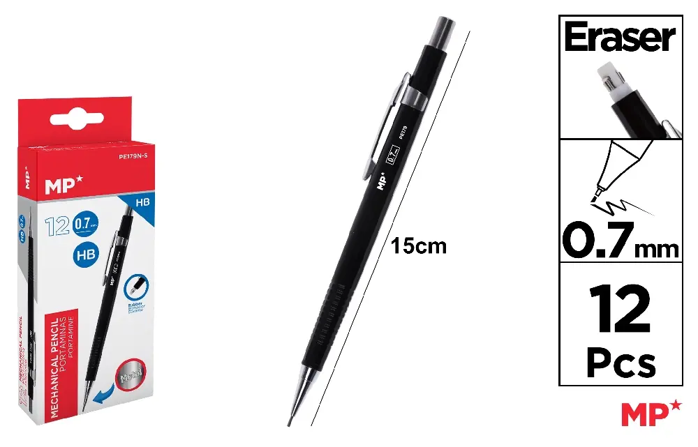 METALLIC MECHANICAL PENCIL + LEADS