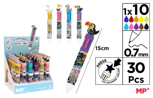 10-COLOUR FANTASY BALLPOINT PEN 0.7 mm.
