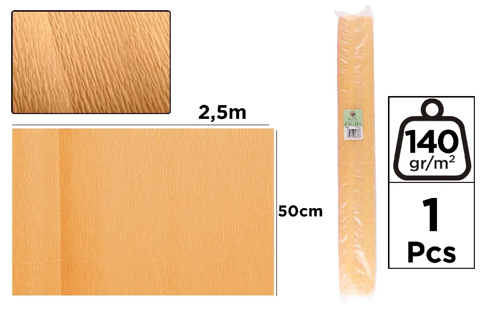 PAPER CREPE FLORIST 140 g 50 x 250 cm OR
