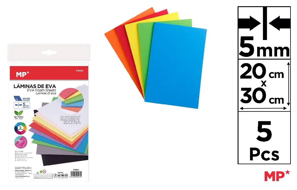 EVA FOAM 20 x 30 cm 5 mm 5u..