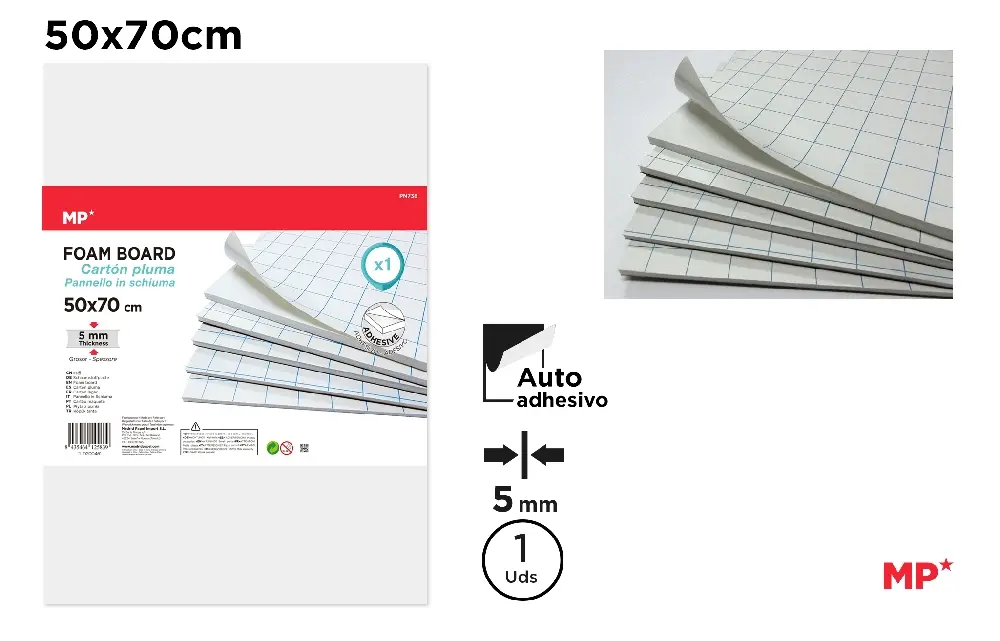 HIGH-QUALITY ADHESIVE FOAM BOARD 50 x 70