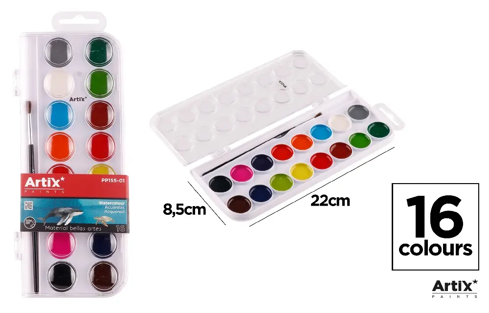 SEMI DRY WATERCOLOR PAINT 16 UNITS