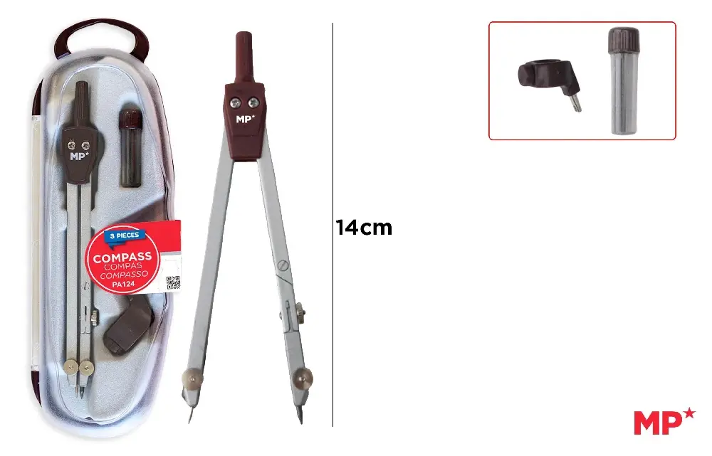 SCHOOL COMPÁSS 3 PIECES
