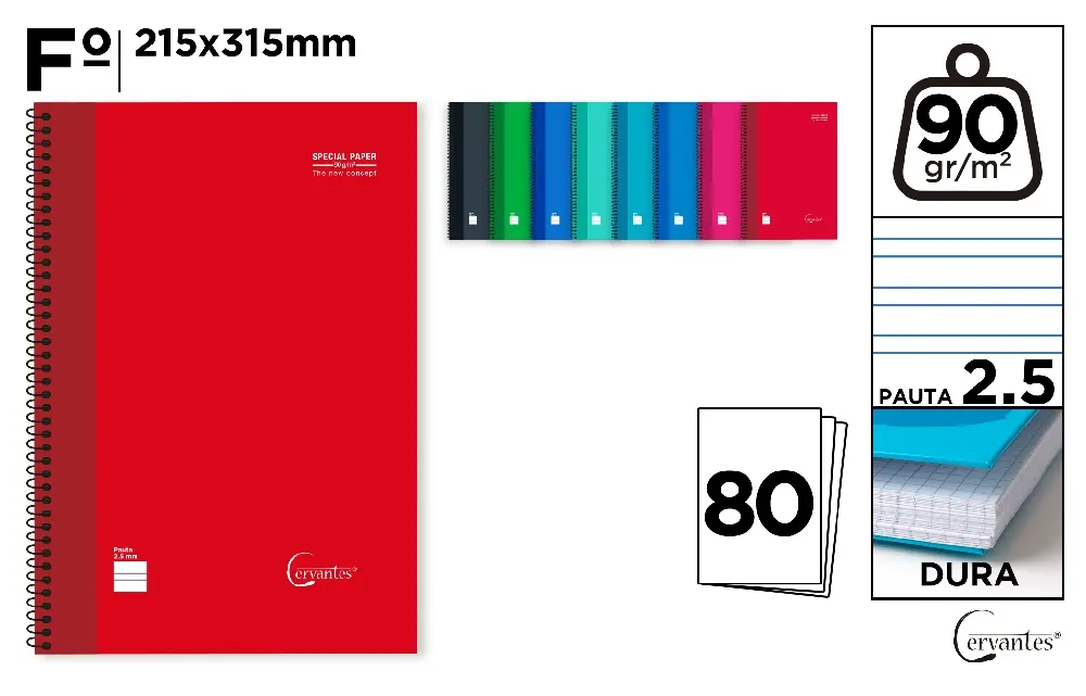 SPIRAL NOTEBOOK LINED CARDBOARD COVER 80