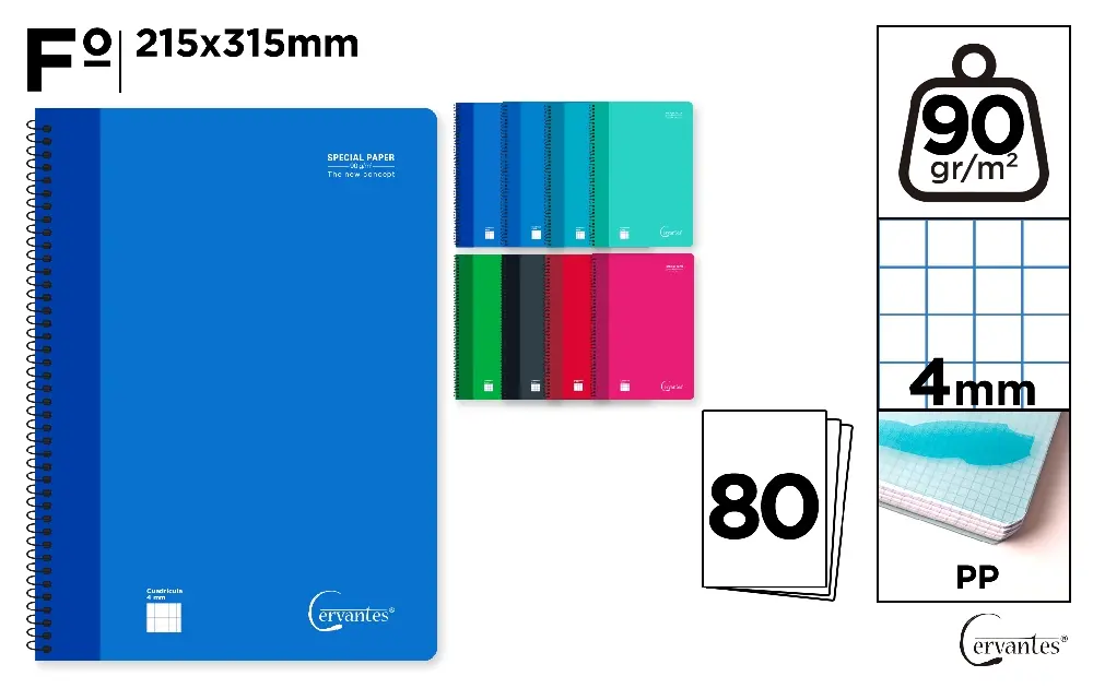 SPIRAL NOTEBOOK POLYPROPYLENE COVER 80 S