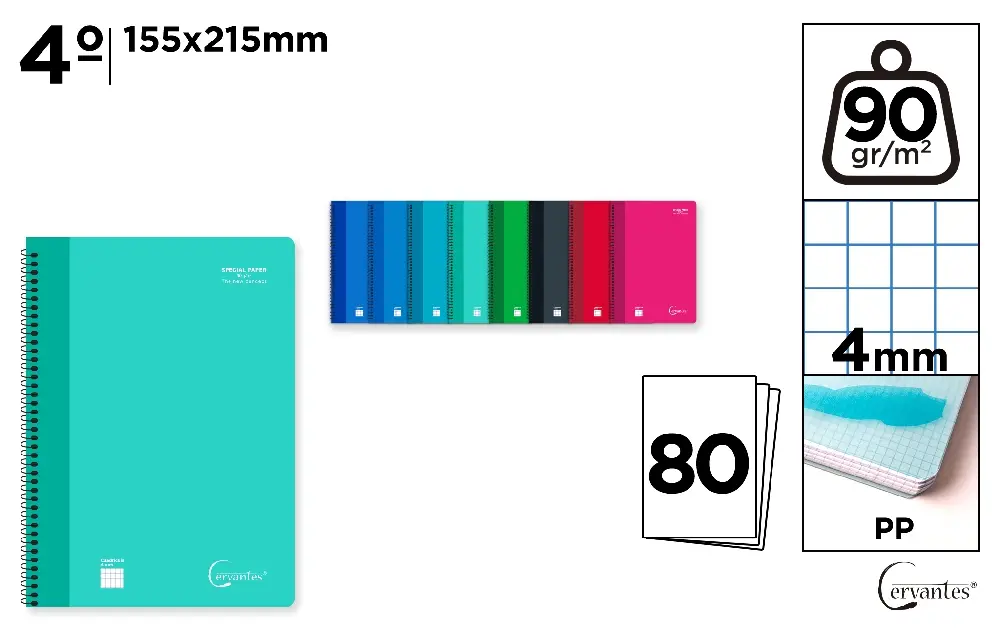 SPIRAL NOTEBOOK POLYPROPYLENE COVER 80 S