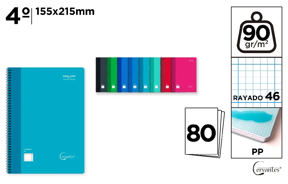 SPIRAL NOTEBOOK POLYPROPYLENE COVER 80 S