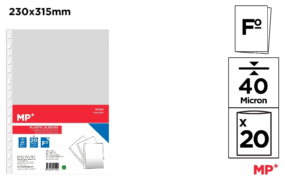 MULTI-PUNCHED TRANSPARENT FOLIO POCKETS