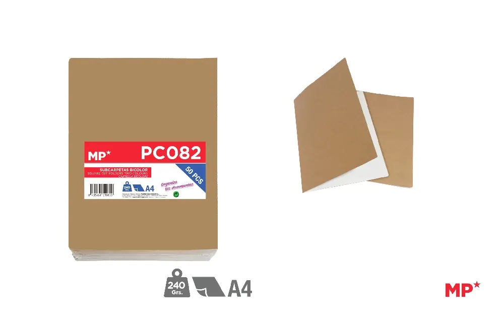 KRAFT BICOLOR A4 SQUARE CUT FOLDER