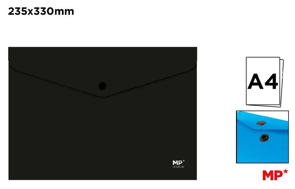 POLYPROPYLENE ENVELOPE FOLDER WITH BUTTO