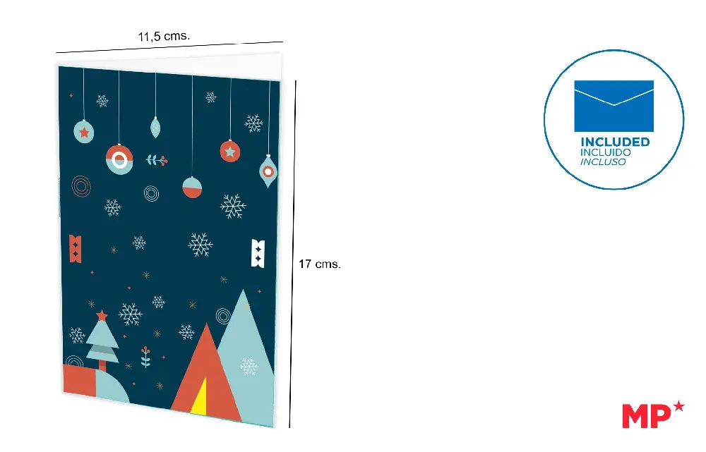 CHRISTMAS CARD 11.5X17CM