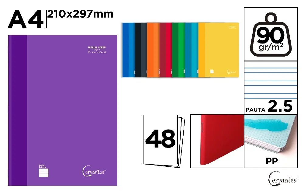 NOTEBOOK POLYPROPYLENE COVER 48 SHEETS 9