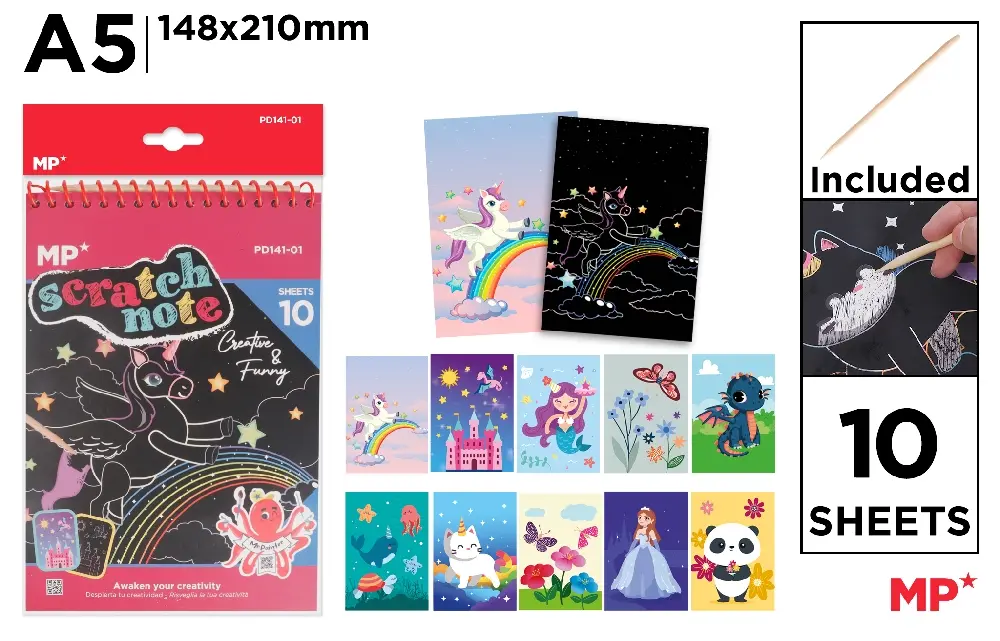 SCRATCH PAD ALBUM BLACK A5 10 SHEETS.