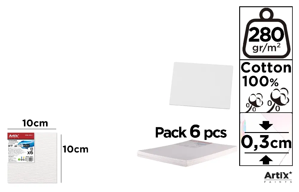 CANVAS ON TABLE 10 x 10 x 0.3 cm 6 PCs..