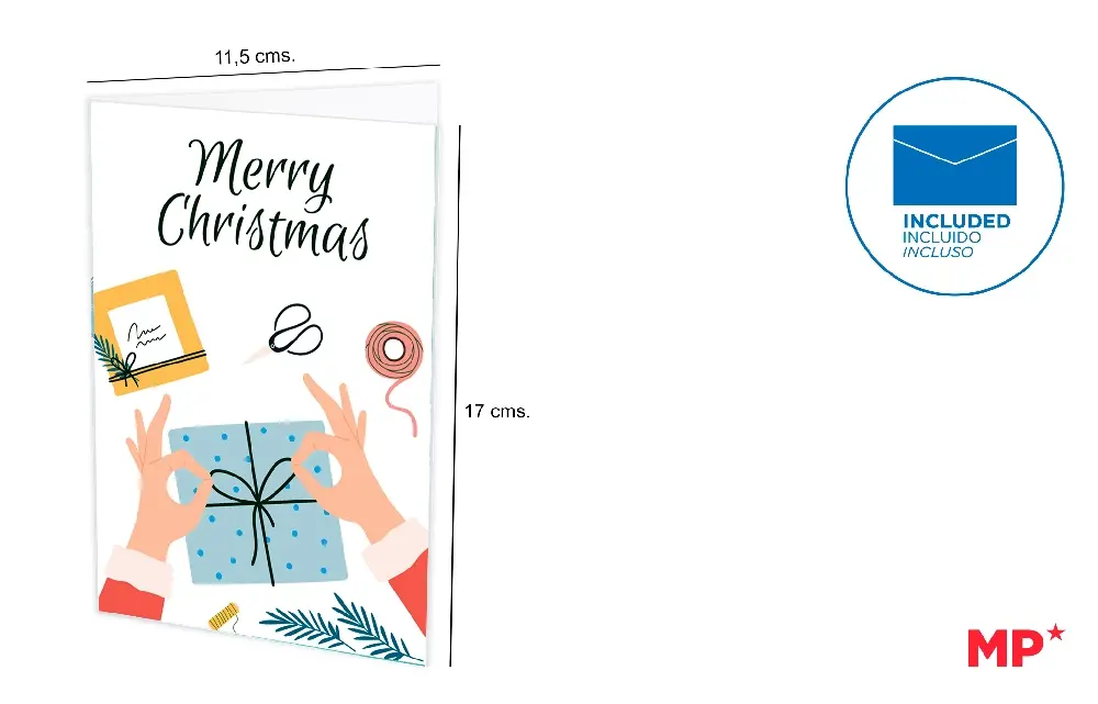 CHRISTMAS CARD 11.5X17CM